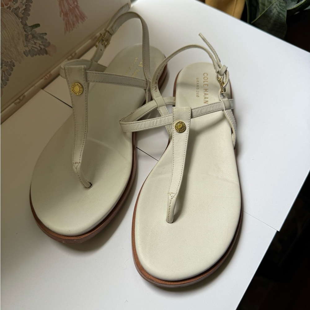 Cole Haan Cream Sandals with Minimalist Design